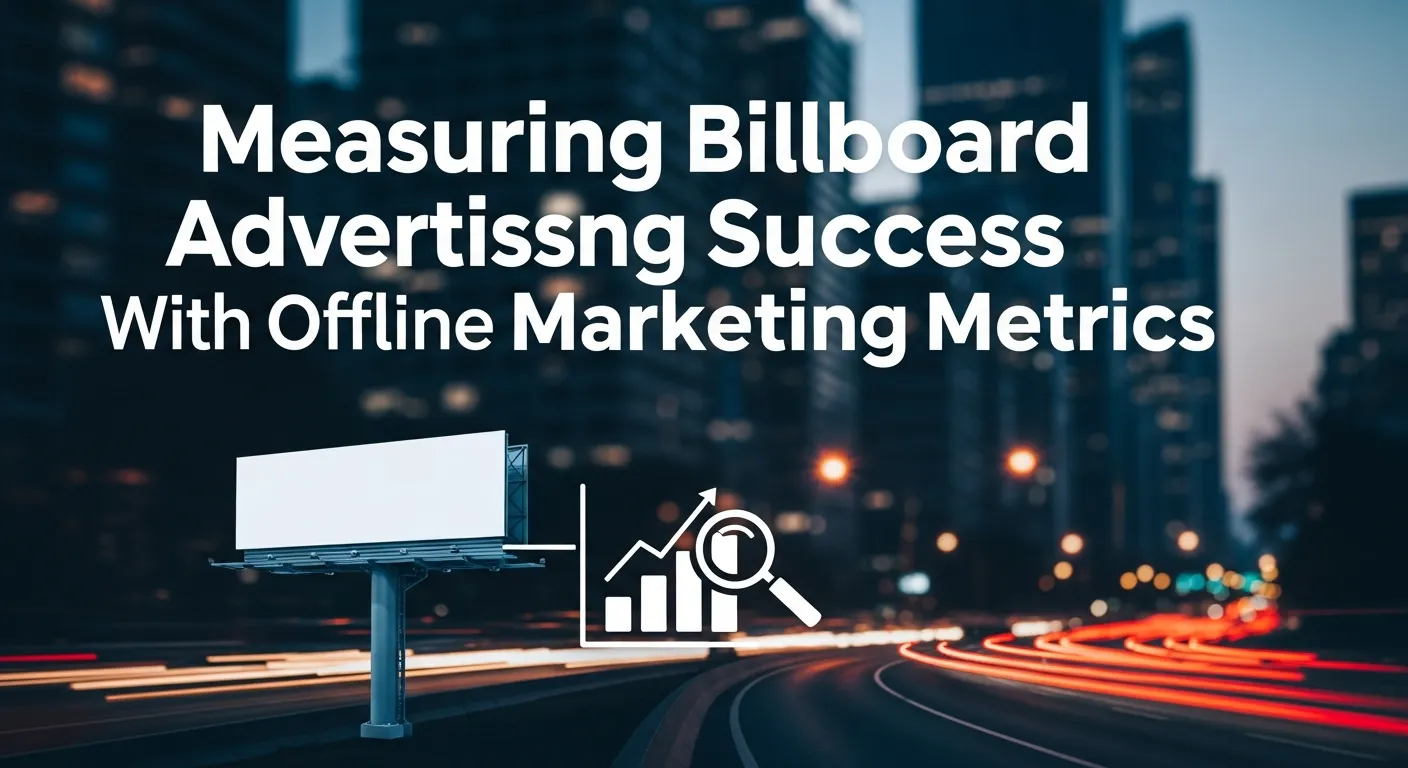 Illustration explaining how the success of billboard advertising is measured using traditional offline marketing metrics