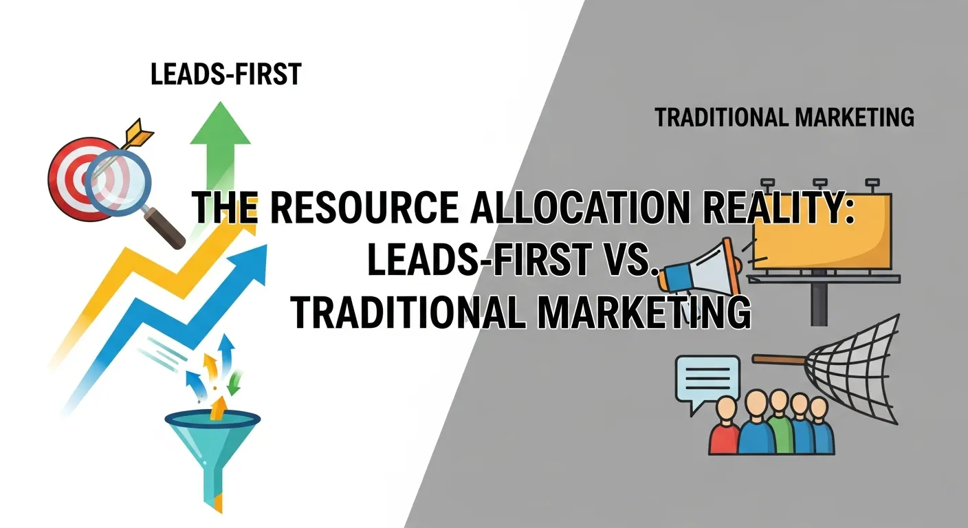 Resource allocation comparison between leads-first marketing and traditional marketing books