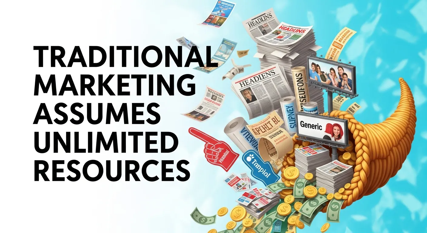 Traditional marketing books assume unlimited resources for business growth