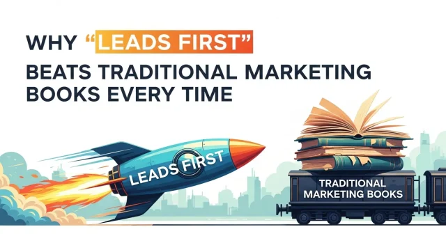 Comparison of the Leads First marketing approach versus traditional marketing books