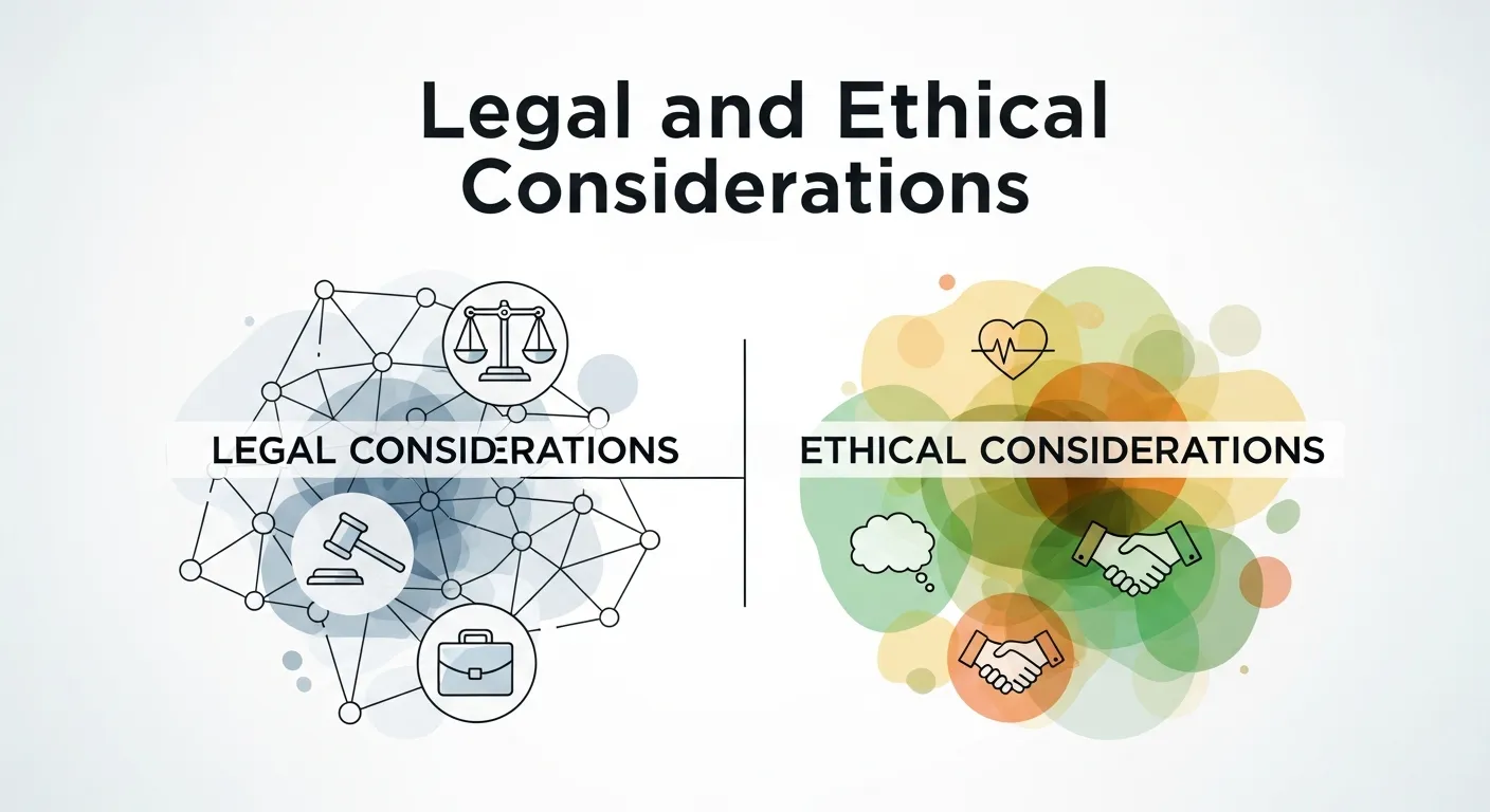 Marketers reviewing legal and ethical considerations for guerrilla marketing campaigns, ensuring compliance and responsible brand promotion