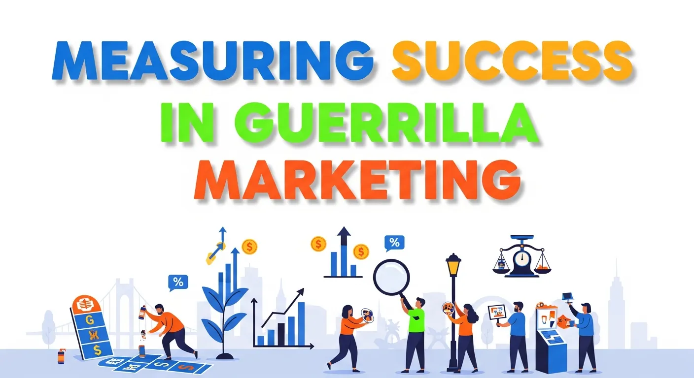 Marketers analyzing performance metrics and engagement data to measure success in guerrilla marketing campaigns