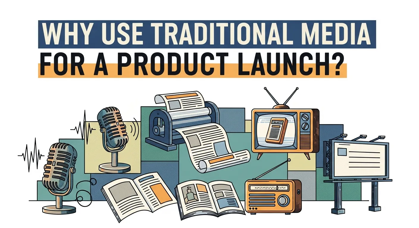 Television, radio, and print advertising used to build awareness for a new product launch 