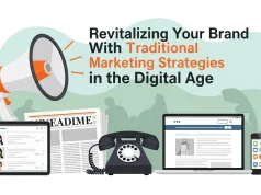 Revitalizing Your Brand: Traditional Marketing Strategies for the Digital Age Marketing team using traditional marketing strategies like print ads, billboards, and events to revitalize a brand in the digital age