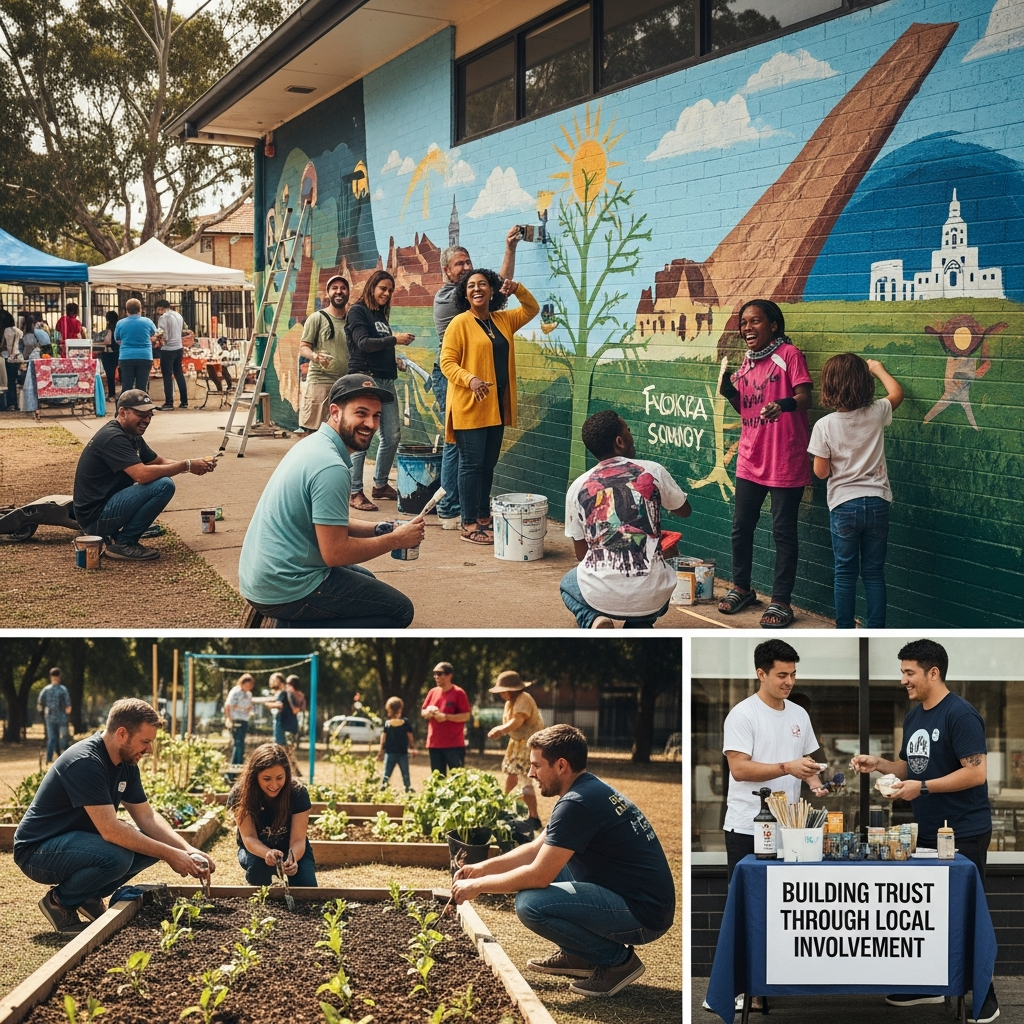 Building trust by engaging with local community activities.