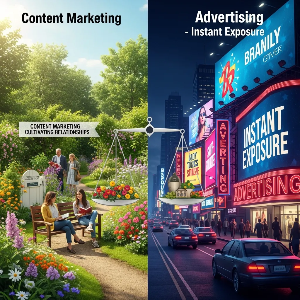 Content marketing vs advertising differences