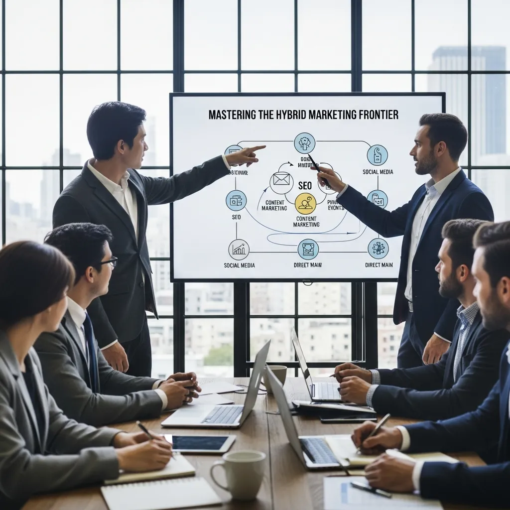 Hybrid marketing strategy illustration