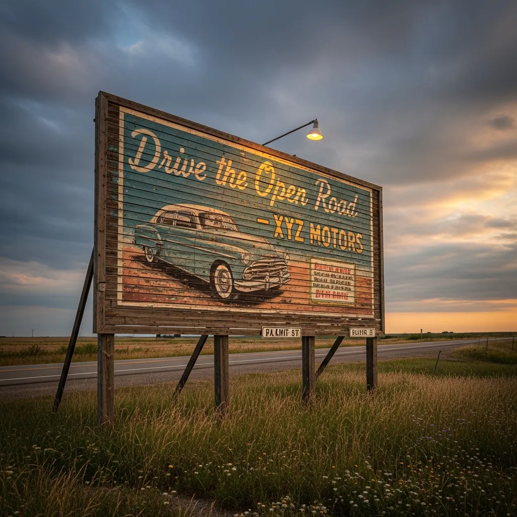 Traditional billboard advertising impact.