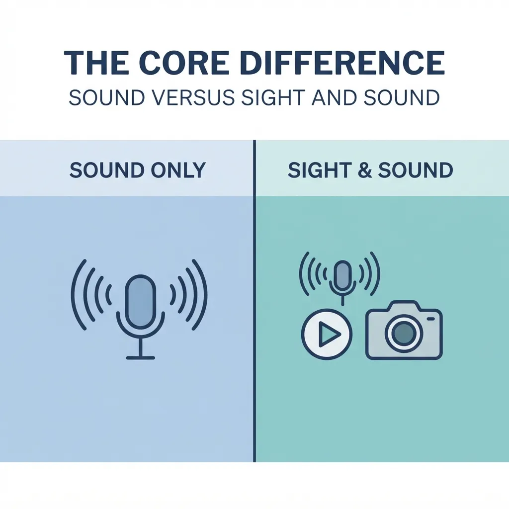 Difference Sound Versus Sight and Sound