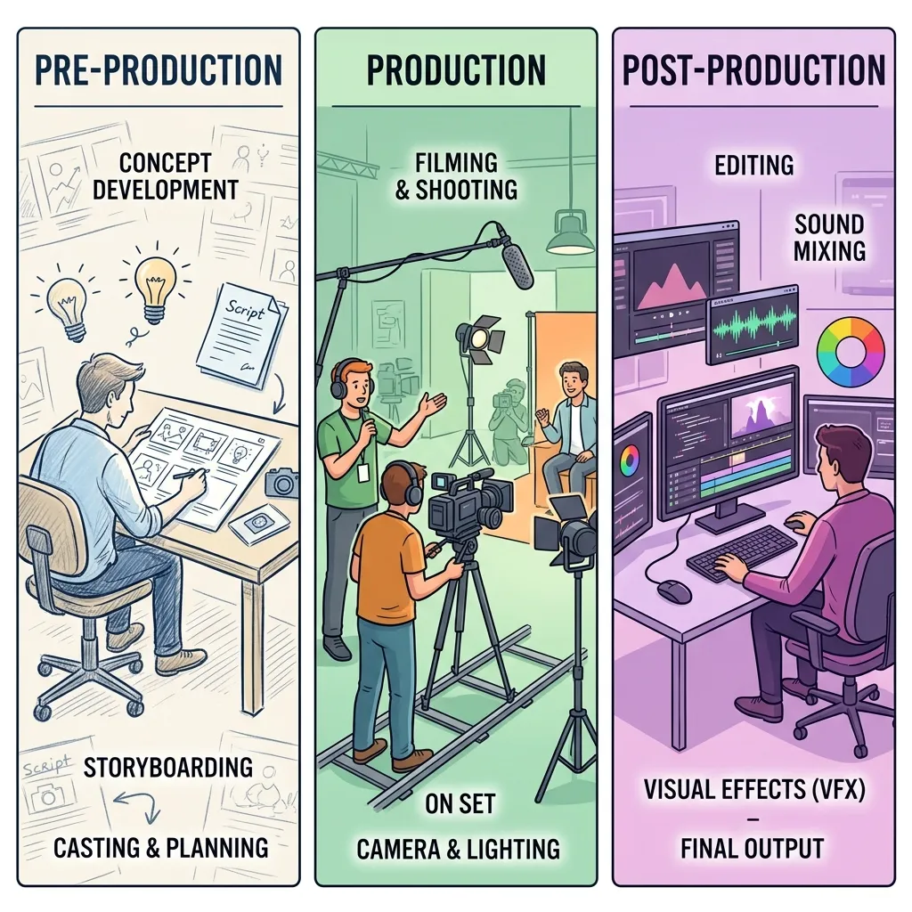 The Three Phases of Traditional TV Commercial Production